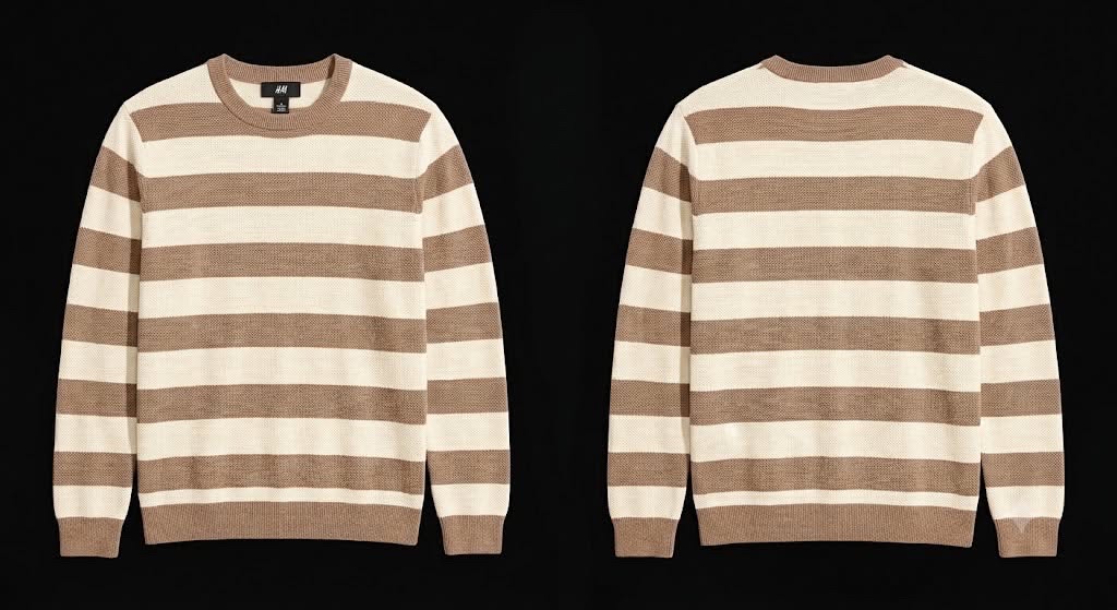 Bold stripe crew knit